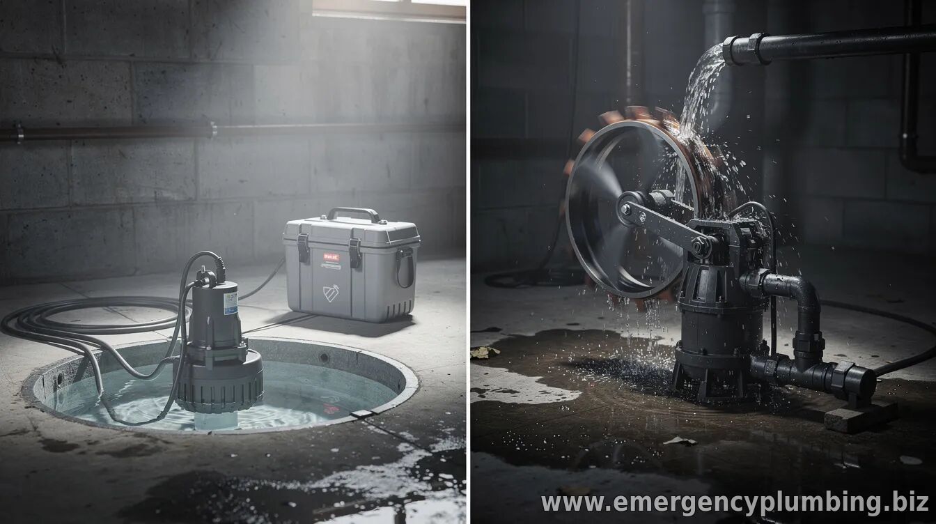Battery Backup Sump Pumps vs. Water-Powered Pumps