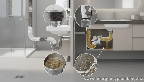 Common causes of clogged drains: hair, grease