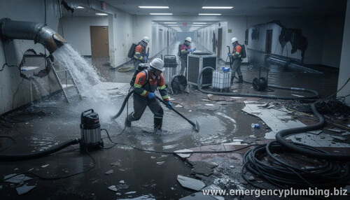 Emergency water damage crews ready for burst pipes